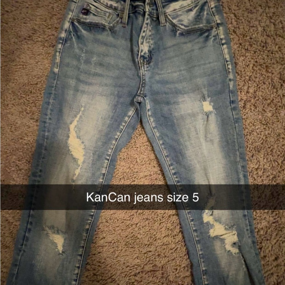 KanCan Men's Distressed Light Blue Skinny Jeans
